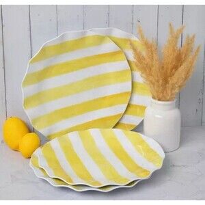 Hobby Lobby Set Of 4 Lemonade Melamine Dessert Plates 10” NEW